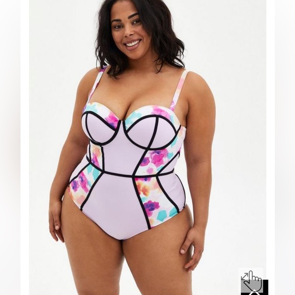 torrid Other - Torrid SLIM FIX UNDERWIRE PIPING ONE PIECE SWIMSUIT Size 0 C/D